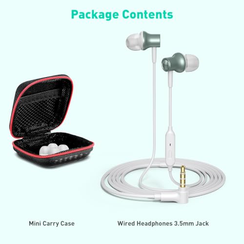 Wired Earbuds 3.5mm Headphones with Mic for Laptop PC Chromebook,Green - color: Green