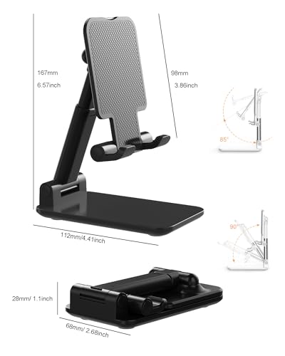 Phone Stand for Desk Cell Phone Holder Stands for iPhones, Black - color: A-Black