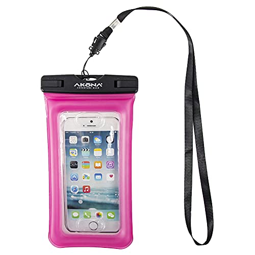 AKONA Gobi. A Floating Waterprood Case for Cell Phone. iPhone Xs/XS MAX/XR/8/8plus, Samsung Galaxy s10/s9, Google Pixel 2, HTC LG Sony Moto, Up to 7.0" - Pink - color: Pink