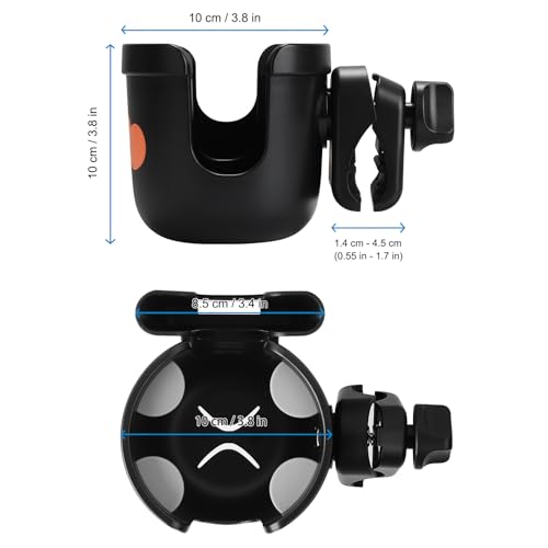 Accmor Wheelchair Cup Holder with Phone Holder, Universal 360° Rotatable Walker Cup Holder Rollator Scooter Accessory - color: Monkey