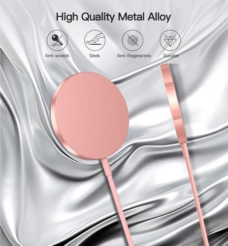 OANDYS Magnetic Wireless Charger 15W Fast Mag Safe Charger for Cell Phone 16 Pro Max/16 Pro/16 Plus/16/15/14/13/12 Series 2 Pack Charging Pad for AirPods 3/2/Pro 2/Pro Mag-Safe Original Replacement - color: Pink