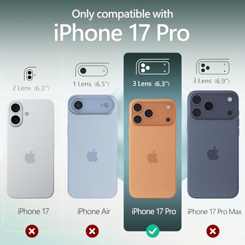 FireNova Magnetic for iPhone 17 Pro Case, 6.3", Teal | Compatible with MagSafe, Integrated Silicone Camera Control Button, Camera Protection, Anti-Scratch Soft Microfiber Lining - color: Teal, size: Iphone 17 Pro