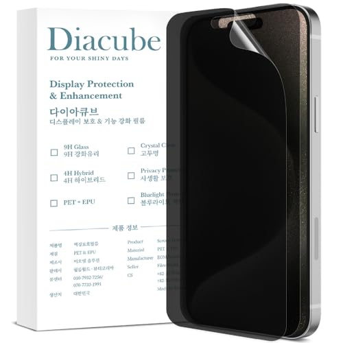 [2 Pack For iPhone 15 Pro Max, 2 Pack 6H Privacy Screen Protector, Anti-Spy PET Film,Scratch-Resistant,6H Hardness, Case Friendly, Bubble Free Easy Installation with Alignment Applicator - size: iPhone 15 Pro Max