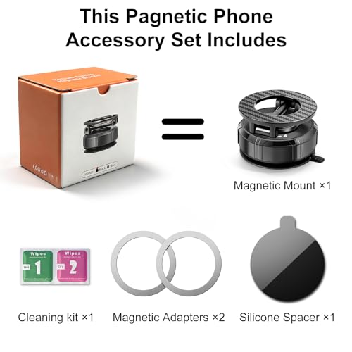 Car Mount, Vacuum Suction Phone Holder for Car, Car Phone Holder Mount, 360° Adjustable Phone Holder Wall Mount, Car Accessories for iPhone 17/16/15/14 Pro Max Cell Phone