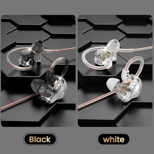 H89 Wired Earbuds with Microphone,in Ear Monitor Headphones - color: White