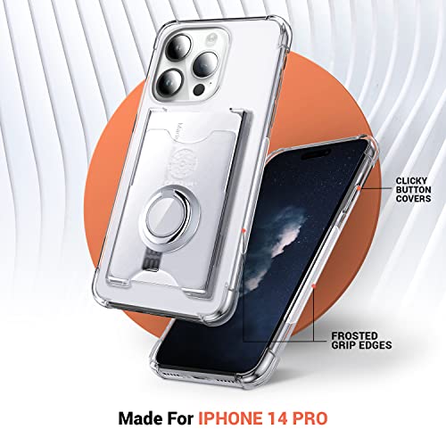 Shields Up for iPhone 14 Pro Case with Card Holder Stand, 6.1", Clear - color: Clear, size: iPhone 14 Pro