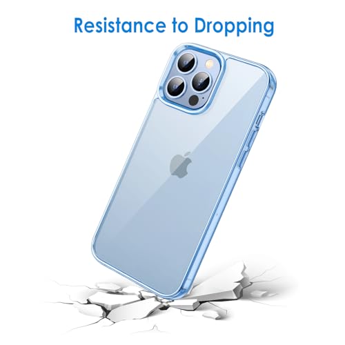 JETech Case for iPhone 13 Pro Max, Anti-Yellowing, Sierra Blue | Shockproof Protection, Scratch Resistant Hard PC Back, Durable Transparent TPU Bumper - color: Sierra Blue