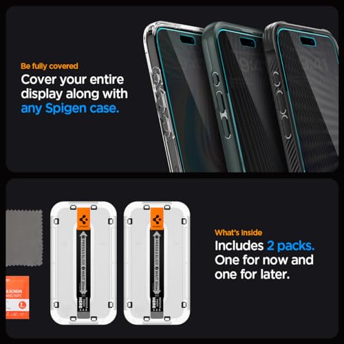 Spigen GlasTR EZ FIT Privacy Screen Protector for iPhone 15 Pro - size: iPhone 15 Pro