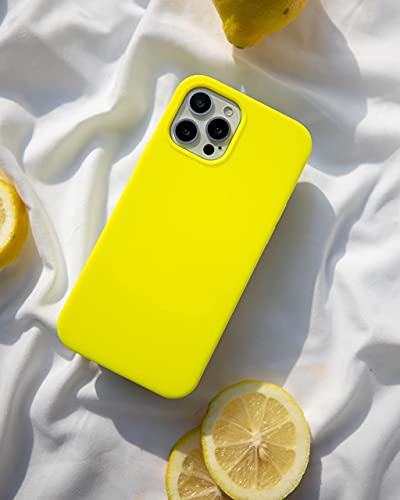 FELONY CASE - iPhone 13 / iPhone 14 Case - Neon Yellow Silicone Phone Cover | Liquid Silicone with Anti-Scratch Microfiber Lining, 360° Shockproof Protective Case for Apple iPhone 13 / iPhone14 - color: Neon Yellow, size: iPhone 13/14 without MagSafe