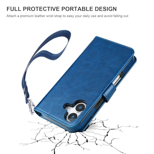 Bocasal for MagSafe Wallet Case Card Holder for iPhone 17, Blue - color: Blue for MagSafe