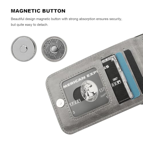 KIHUWEY for iPhone 17e/16e Wallet Case Card Holder Kickstand, Gray | Credit Card Slots, PU Leather, Magnetic Clasp, Flip Heavy Duty Protection Cover for Men and Women - color: Gray