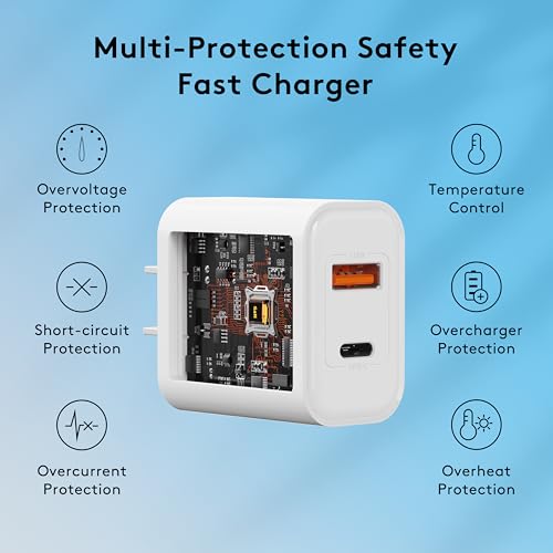 3‑Pack 20W USB C Charger Block Fast Charging Dual Port Power Adapter Plug