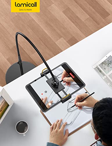 Lamicall Tablet Floor Stand Holder - Bed Gooseneck Mount for 4.7-13" iPad - color: Black