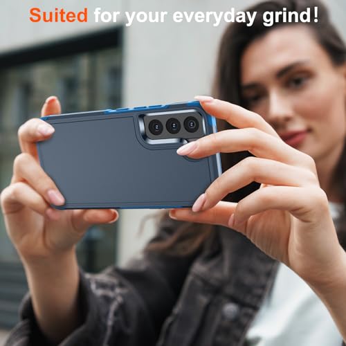 zapica Designed for Samsung Galaxy S22 Case, Deep Blue | Military Grade Drop Protection, Dual Layer Structure Design, Heavy Duty Shockproof Non-Slip Phone Cover - color: Deep Blue, size: Samsung Galaxy S22 6.1''