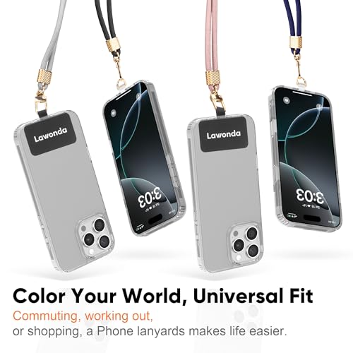 Phone Lanyard Universal Crossbody Cell Phone Strap Anti-Theft Adjustable Neck Lanyard for iPhone 17 Pro Max 2pcs Phone Patchs Tether Pads Apricot Tint - color: Apricot Tint