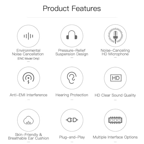 X1 RJ9 Desk Phone Headset - Desk Phone ONLY - Single Ear Noise Cancelling Mic - Compatible with Yealink Cisco Polycom Avaya IP Phones - All-Day Comfort