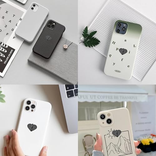10PCS Rose Gold Heart Cell Phone Ring Holder, Adhesive Metal Finger Grip Stand for Smartphones, Phone Charm Hook Loop Accessories for Cases and Tablets