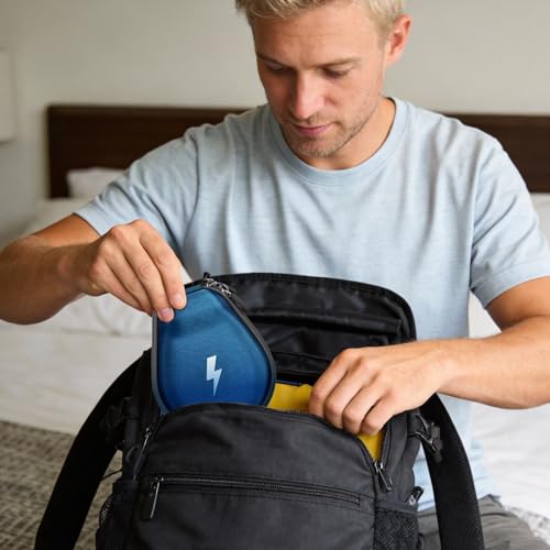Casmilee Bone Conduction Headphone Case for SHOKZ New OpenRun Pro 2/1/Mini, Compatible with Raycon, CPTEA, CXK, TOZO, LuVant - Hard Storage Case with Carabiner for Wireless Open-Ear Headphones (Blue) - color: Blue