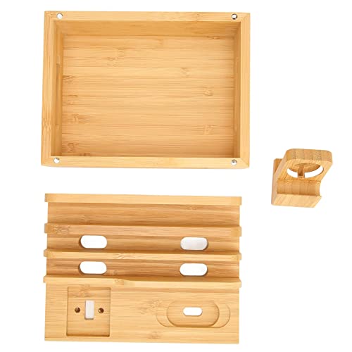 Bamboo Multi Device Charging Station Organizer for Phone, Tablet and Watch, Compact Charging Dock Stand