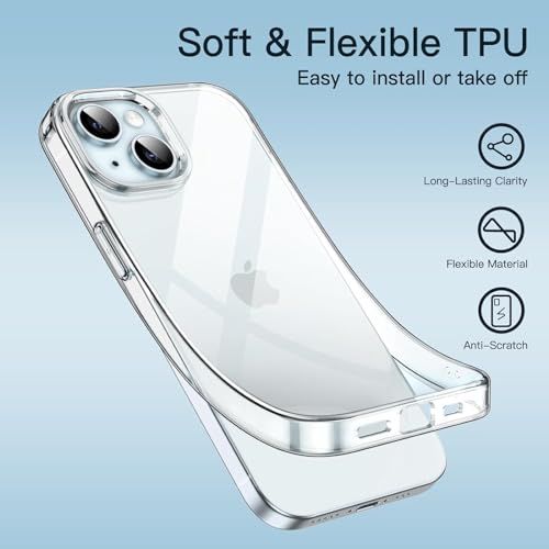 for Apple iPhone 7 8 SE X XR XS 11 12 13 Mini 14 15 Pro Max Plus Clear Gel Case Cover (for Apple iPhone 15)