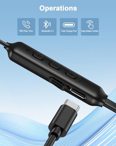 NANAMI Open Ear Headphones Wireless Bluetooth, Comfortable Ear Hook Headphones for Side Sleepers, No Pressure Fit, Stay Aware Design for Sports, Running, Work, IPX5 Waterproof, 15H Playtime