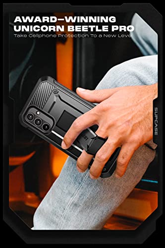 SUPCASE for Samsung Galaxy A54 5G Case with Kickstand, Black | Built-in Screen Protector, Rotatable Belt-Clip, Military-Grade Drop Protection, Full-Body Rugged, Unicorn Beetle Pro - size: Galaxy A54 5G