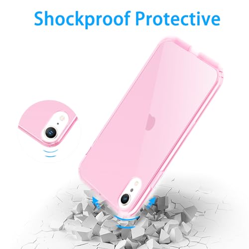 JJGoo Compatible with iPhone XR Case Clear Soft Transparent Shockproof Protective Slim Thin Bumper Phone Cover for XR, Clear Pink - color: Pink