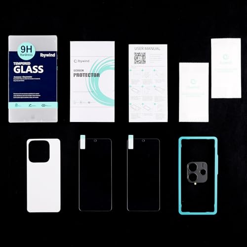 Ibywind Screen Protector For Xiaomi Redmi Note 14 5G 6.67"(2 Pack),9H Hardness Tempered Glass,With 1Pc Camera Lens Protector,1Pc Back Carbon Fiber Film,Easy to Install - size: Redmi Note 14 5G 6.67 inch