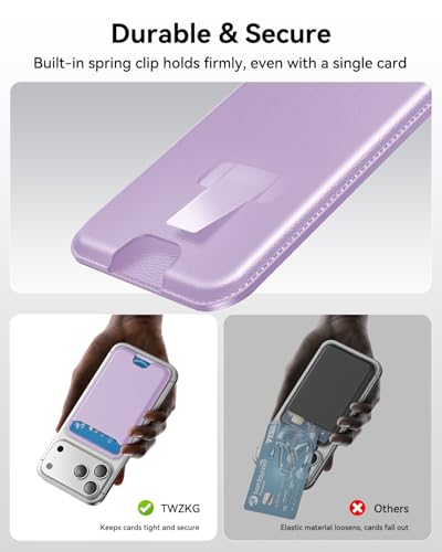 TWZKG for MagSafe Wallet, 3 Cards Holder, Slim Magnetic Phone Wallet for iPhone 17/16/15/14/13/12 Pro Max Plus Air Series,RFID Blocking Vegan Leather,Purple - color: Purple