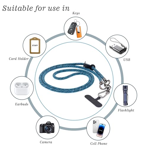 Crossbody Cell Phone Lanyard Around the Neck Rope Phone Strap for iPhone - color: Camo Blue