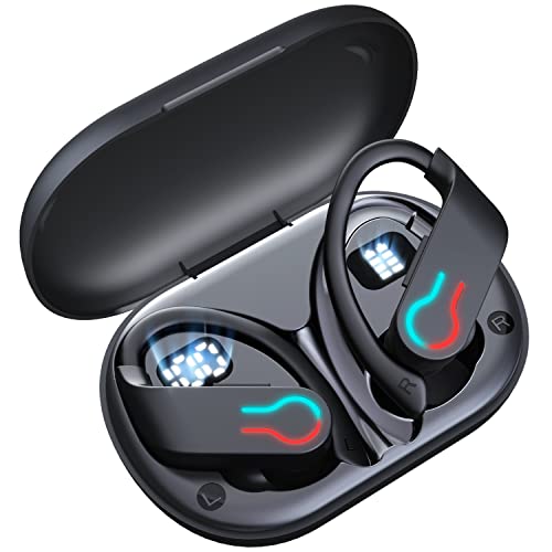 Wireless Earbuds 120hrs Bluetooth 6.1 Headphone Sport, 2026 Bluetooth Earbuds with Fast Charging Case Dual LED Display Earphones ENC Noise Cancelling Mic with Easy Button Controls, IPX7 Waterproof