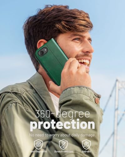 OCASE for iPhone 17e/iPhone 16e Wallet Case, Card Holder, Blackish Green | RFID Blocking, Kickstand, Magnetic Closure, PU Leather Flip Folio, Shockproof TPU Shell, Protective Phone Cover (6.1") - color: Blackish Green