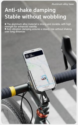 GUB G-92 Quick Take Place Bike Stem Fork Phone Mount 360 Rotatable Aluminum Stem Clamp Phone Holder for Bicycle Bike