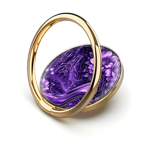 Cell Phone Ring Holder, Cute Metal Phone Grip Stand Finger Ring Kickstand, Flexible 360°Rotation Phone Tablet Case Accessories Compatible with Most Phones Purple Floral Heels - color: Purple Floral Heels