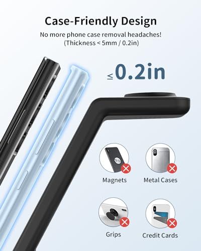 Wireless Charger for Samsung&Android: JoyGeek 3 in 1 Charging Station for S26/S25/S24/S23/S22/S21/S20/Note20/Z Fold&Flip, Galaxy Watch8/7/6/5/4/3/Active2/1, Not for Galaxy Watch9 / Ultra2 - color: Black