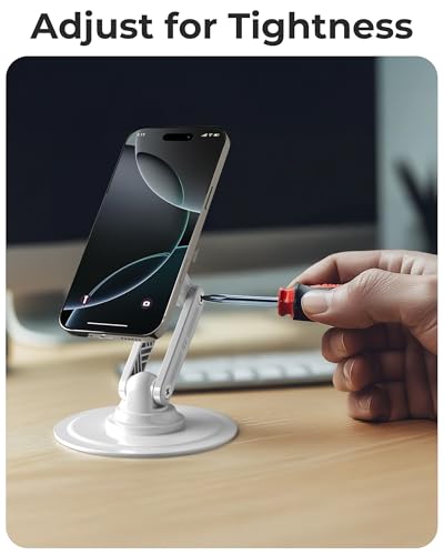 COOPER Mag360 Magnetic Phone Stand for Desk, MagSafe Stand for iPhone 17 - color: Cream White