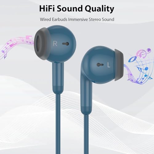 USB C Earbuds Headphones for iPad 10th Gen for iPhone Duo 18 Pro 17 15 Blue - color: Lake Blue