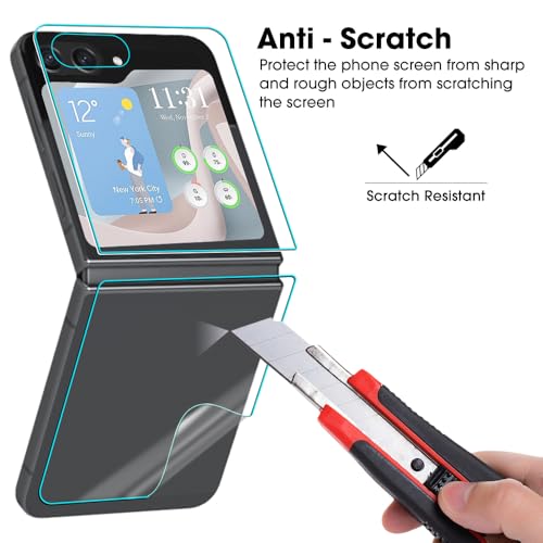3PCS Clear Screen Protector for Samsung Galaxy Z Flip 5 5G Inner Screen Protection Hydrogel Films Not Tempered Galss (Inferior Posterior Membrane) - size: Posterior Membrane - Lower
