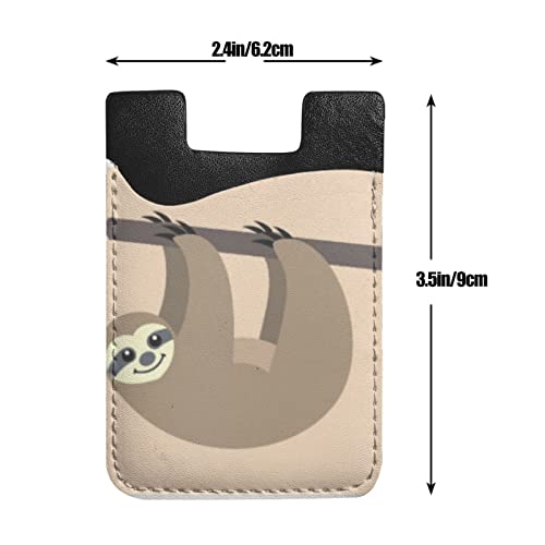 Cute Sloth Phone Credit Card Holders Sleeve Adhesive Wallet Compatible with Most Back of Phones - color: Cute Sloth