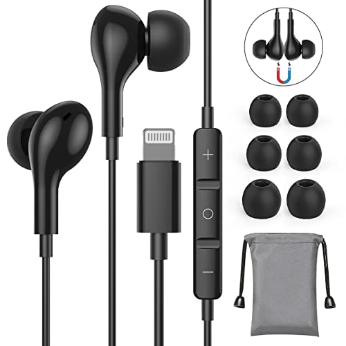 Guguearth Lightning Headphones Earphones Wired,MFi Certified & Magnetic