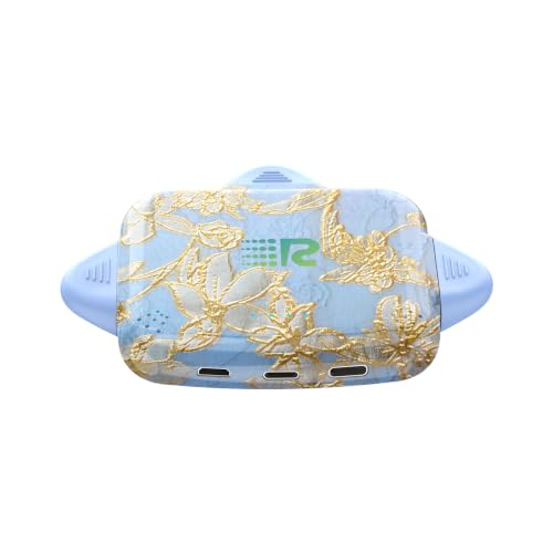 Rush Charge Universe Mini Power Bank Portable Charger 3 in 1 Pearl Blue - color: Pearl Blue Floral Jacquard