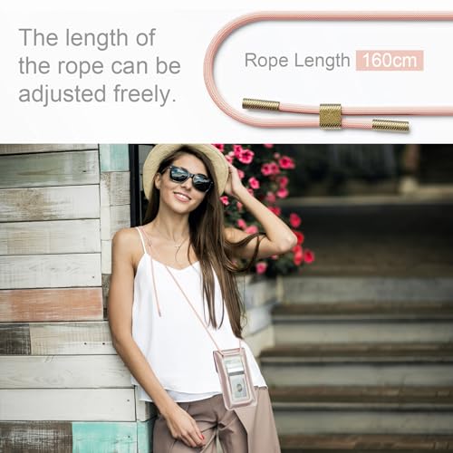 Small Crossbody Bag Cell Phone Purse for Women Men Leather Mini Shoulder Bag Wallet Case with Card Holder Slot Lanyard for All Phones iPhone 16 15 11 Samsung Google Moto up to 7.5" Rose Gold - color: Rose Gold 1