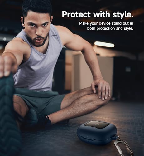 SURITCH for Beats Powerbeats Pro 2 Case Cover, Magnetic Locking Cases for Beats Powerbeats Pro 2 2025, Shockproof Bumper Protective Covers with Carabiner & Keyring & Cleaner Kit, Navy - color: Navy
