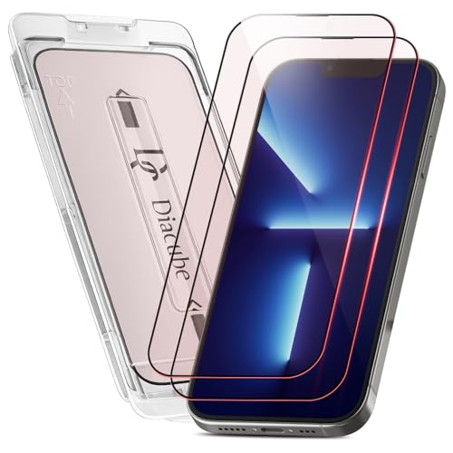 2-Pack Red Light Converter Screen Protector for iPhone 13/13 Pro, Quantum Dot Technology Converts Blue Light to Red Light for Better Sleep & Eye Comfort, 9H Tempered Glass with Easy-Install Frame - size: iPhone 13/13 Pro