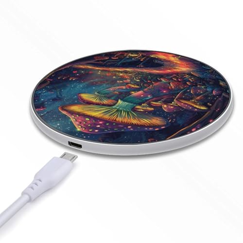 Mushroom Wireless Charger Anti-Slip Wireless Charging Pad Slim Charger Mat for Men Women