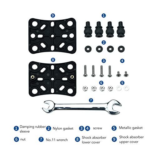 Motorcycle Phone Holder Shock Absorber | 4 Silicone Damping - Vibration Columns | Universal Phone Bracket for Motorcycle/Motorbike | Nylon Base with Stainless Steel Frame