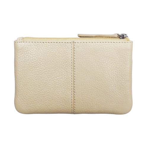 ili New York Leather Mini Compact Coin Purse - Bone - color: Bone