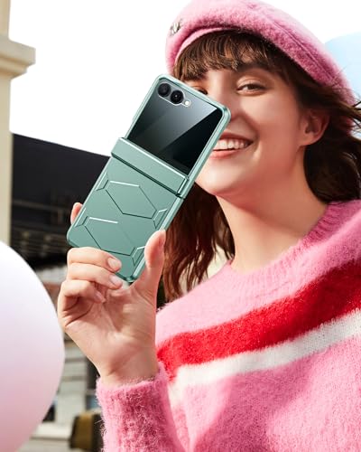 GooseBox for Samsung Galaxy Z Flip 7 Case,Built-in Privacy Screen Protector&Hinge Protection Shockproof All-Inclusive Smartphone Cover for Samsung Galaxy Z Flip 7(Mint Green) - color: Flip7-Mint Green FKP