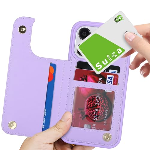 iCoverCase Compatible with iPhone 13 Pro Max Phone Case with Card Holder, Wallet Case for Women Men RFID Blocking PU Leather Protective Case 6.7 Inch (Light Purple) - color: Light Purple
