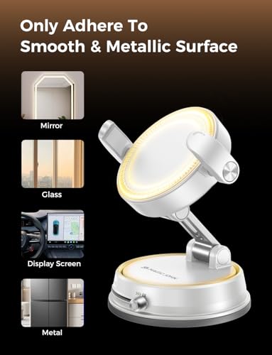 MAGIC JOHN for Magsafe Car Mount, Magnetic Phone Holder for Car - color: White